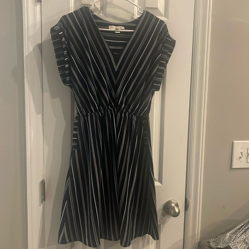 Blue and white striped dress size large